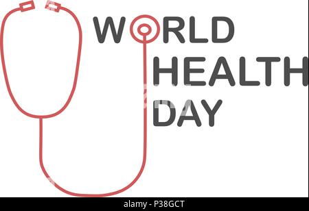 World Health Day. Vector illustration for a card with an inscription. Isolated on a white background. Stock Vector