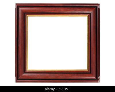 Wooden vintage frame isolated on white background Stock Photo - Alamy