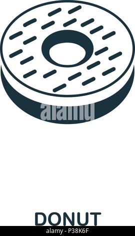 Simple outline Donuts icon. Pixel perfect linear element. Donuts icon outline style for using in mobile app, web UI, print. Stock Vector