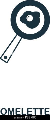 Simple outline Omelette icon. Pixel perfect linear element. Omelette icon outline style for using in mobile app, web UI, print. Stock Vector