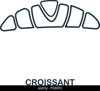 Simple outline Croissant icon. Pixel perfect linear element. Croissant icon outline style for using in mobile app, web UI, print. Stock Vector