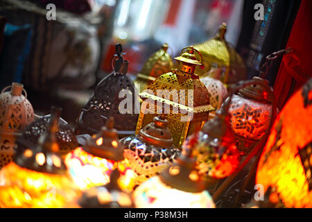 Glass and metal arabic lanterns on sale Stock Photo