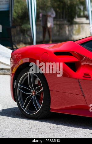 FANO LIDO , ITALY - JUNE 10 - 2018 : FERRARI 488 GTB IN EXPOSURE IN SAPORI E MOTORI FANO Stock Photo