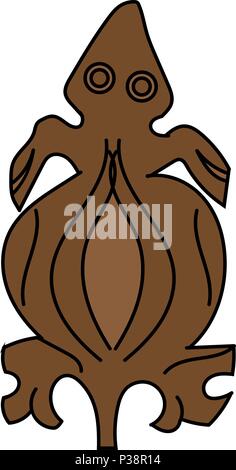 Vector illustration of stylized little brown turtle Stock Vector