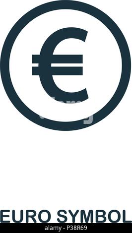 Euro Symbol icon. Mobile app, printing, web site icon. Simple element sing. Monochrome Euro Symbol icon illustration. Stock Vector