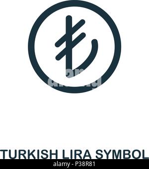 Turkish Lira Symbol icon. Mobile app, printing, web site icon. Simple element sing. Monochrome Turkish Lira Symbol icon illustration. Stock Vector