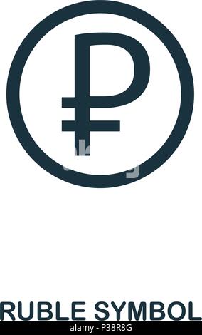 Ruble Symbol icon. Mobile app, printing, web site icon. Simple element sing. Monochrome Ruble Symbol icon illustration. Stock Vector