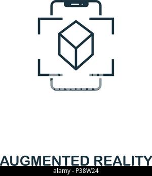 Augmented Reality icon. Mobile app, printing, web site icon. Simple element sing. Monochrome Augmented Reality icon illustration. Stock Vector