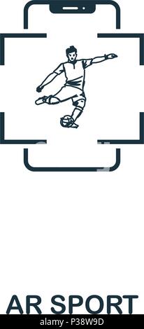 Ar Sport icon. Mobile app, printing, web site icon. Simple element sing. Monochrome Ar Sport icon illustration. Stock Vector