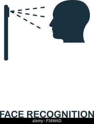 Face Recognition icon. Mobile app, printing, web site icon. Simple element sing. Monochrome Face Recognition icon illustration. Stock Vector