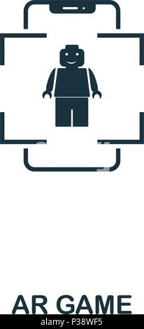 Ar Game icon. Mobile app, printing, web site icon. Simple element sing. Monochrome Ar Game icon illustration. Stock Vector