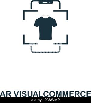 Ar Visualcommerce icon. Mobile app, printing, web site icon. Simple element sing. Monochrome Ar Visualcommerce icon illustration. Stock Vector