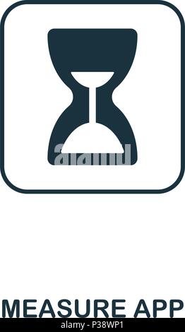 Measure App icon. Mobile app, printing, web site icon. Simple element sing. Monochrome Measure App icon illustration. Stock Vector