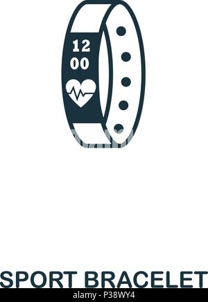 Sport Bracelet icon. Mobile app, printing, web site icon. Simple element sing. Monochrome Sport Bracelet icon illustration. Stock Vector