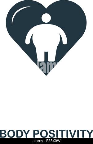 Body Positivity icon. Mobile app, printing, web site icon. Simple element sing. Monochrome Body Positivity icon illustration. Stock Vector