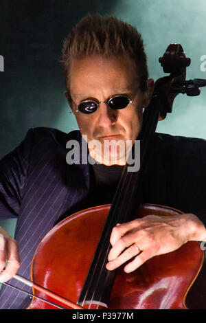 Kiel, Germany. 17th June, 2018. The Band 'Apocalyptica' is performing in the Freilichtbühne Krusenkoppel during the Kieler Woche 2018 © Björn Deutschmann/Alamy Live News Stock Photo