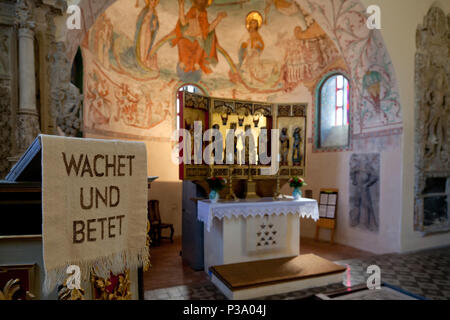 Ruehstaedt, Germany, interior view of the Protestant village church Stock Photo