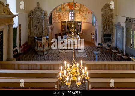 Ruehstaedt, Germany, interior view of the Protestant village church Stock Photo