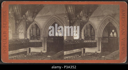 156 Interior of Reformed Church, 57th St. and Lexington Ave, from Robert N. Dennis collection of stereoscopic views Stock Photo