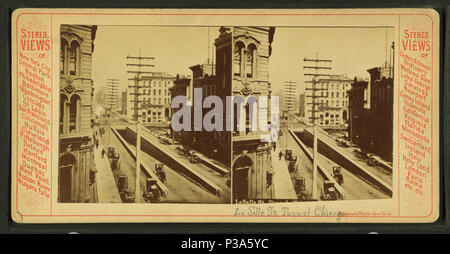 164 La Salle St. tunnel, Chicago, from Robert N. Dennis collection of stereoscopic views Stock Photo