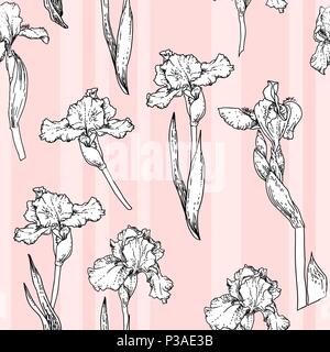 Pink iris pattern Stock Vector