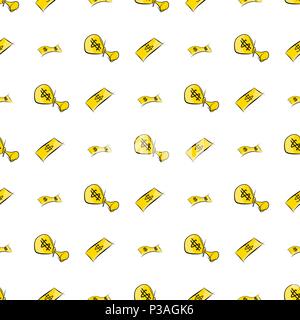 Abstract Cash Seamless abstract money or cash illustrations background. Cartoon style ...
