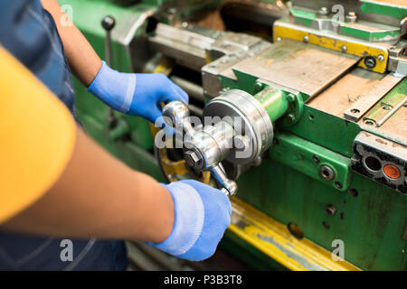Adjusting machine vice Stock Photo