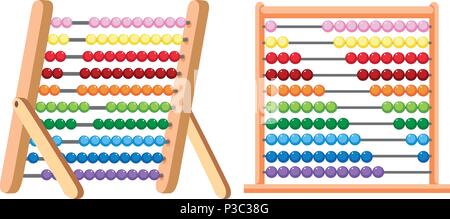 A Colourful Abacus on White Background illustration Stock Vector
