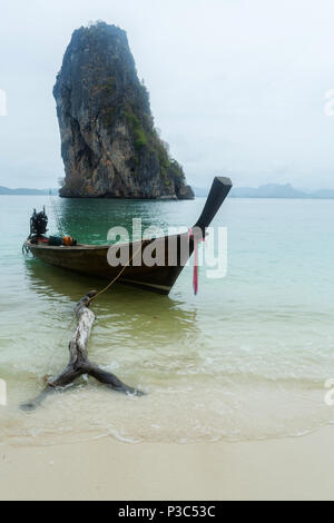 Long tail boat in Poda Island area, Krabi Thailand Stock Photo