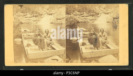 22 Arctic Philosopher and Wife in the Pool, Franconia Mts., N.H, from Robert N. Dennis collection of stereoscopic views Stock Photo