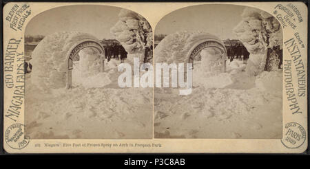 213 Niagara, five feet of frozen spray on arch in Prospect Park, by Barker, George, 1844-1894 Stock Photo