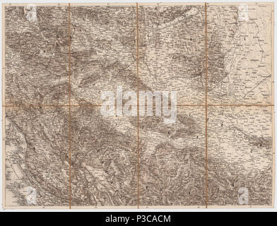 1 - Laibach, Agram, Plattensee, Slavonien; Scheda-Karte europ Türkei. Stock Photo