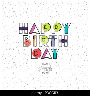 birthday to you phrase with hand made font Stock Vector