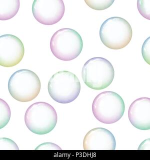 Seamless pattern with soap bubbles foam Stock Vector