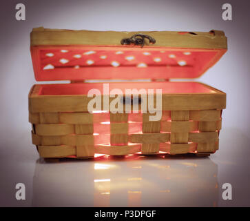 beautiful wicker casket .isolated on a light background. Stock Photo