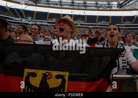 Frankfurt, Germany. 17th June, 2018. 15,000 fans came to the Commerzbank Arena in Frankfurt, to watch Mexico beat Germany by 1 goal to nil in the first Group F game in the group stage of the 2018 FIFA Soccer World Cup in Russia in Moscow. Credit: Michael Debets/Pacific Press/Alamy Live News Stock Photo