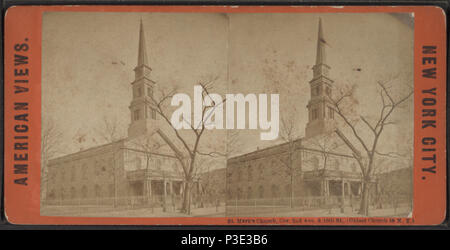 280 St. Mark's Church. Cor. 2nd Avenue &amp; 10th St. (Oldest Church in N.Y.), from Robert N. Dennis collection of stereoscopic views Stock Photo