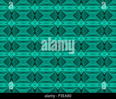 Teal-ish (Arcadia; Pantone 16-5533) seamless, tile-able geometric pattern, made from a picture of origami. Stock Vector