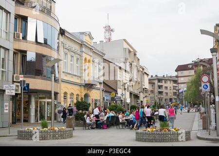 Vuk Karadzic Square in Loznica, town in west Serbia Stock Photo