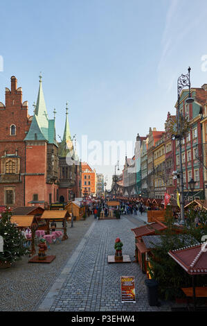 Wrocław's Market Square during pre-Christmas preparations Stock Photo