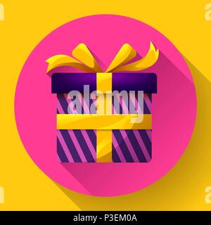 Gift box Icon flat Vector Stock Vector