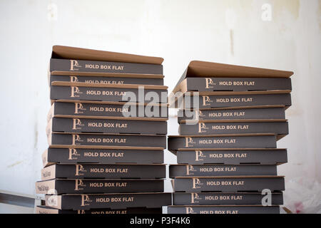 pizza boxes Stock Photo