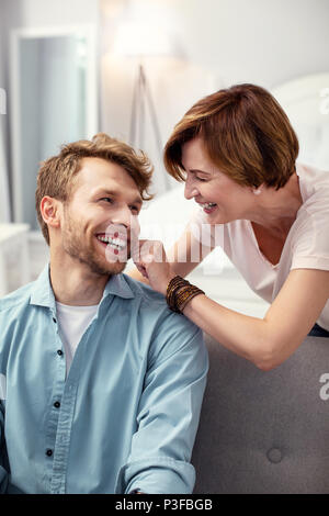 Cheerful nice man having fun Stock Photo