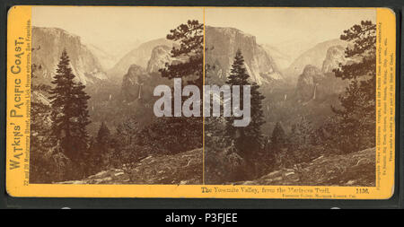 327 The Yosemite Valley, from the Mariposa Trail, Yosemite Valley, Mariposa County, Cal, by Watkins, Carleton E., 1829-1916 Stock Photo