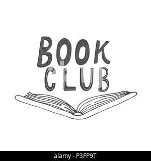 Hand drawn lettering Book club inscription for invitation and greeting ...