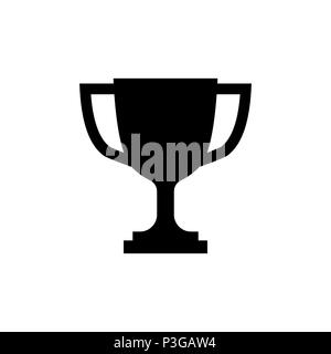 Trophy cup icon in flat style Simple winner symbol Stock Vector