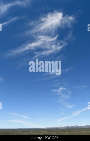 Blue skies with white clouds over New Mexico Stock Photo