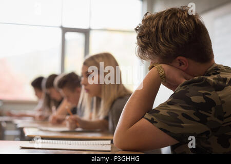 University students studying in classroom Stock Photo