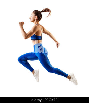 one caucasian woman runner Stock Photo