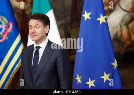 New italian Premier Giuseppe Conte at the first cabinet meeting of the new government at the Chigi Palace in Rome, Italy on June 01, 2018    Photo © R Stock Photo